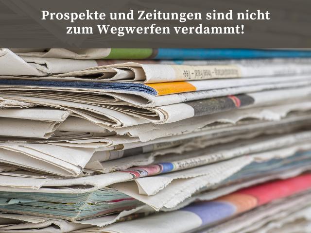 Upcycling Prospekte und Zeitungen