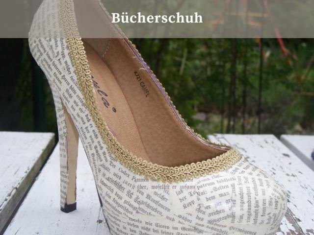 High-Heels mit Buchseiten pimpen