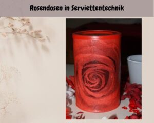 Rosendose in Serviettentechnik