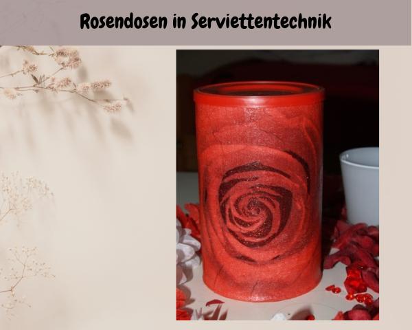 Rosendose in Serviettentechnik