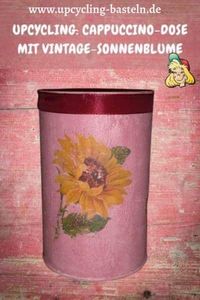 Cappuccino-Dose upcyceln: Nostalgisches Decoupage-Projekt mit Vintage-Effekt