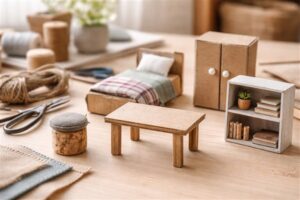 Miniaturmöbel aus Recyclingmaterial: Ideen für Fantasiewelten, Dioramen und Miniaturszenen aus Alltagsresten