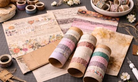 Washitape auf Altpapier – Frankenpaper aus Buchseiten, Umschlägen und Kartonresten