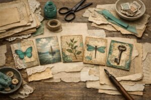 Artist Trading Cards aus alten Buchseiten gestalten