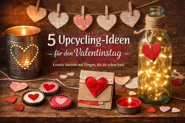 Upcyling-Ideen für den Valentinstag: Nachhaltige Valentinsideen aus Dingen, die ohnehin im Haushalt liegen
