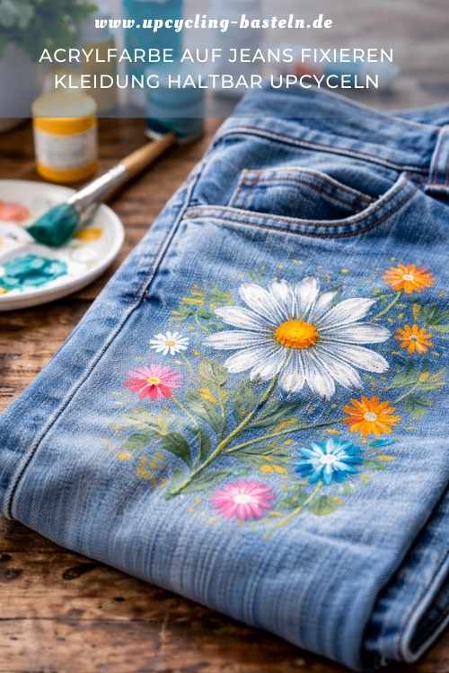 Acrylfarbe auf Jeans
