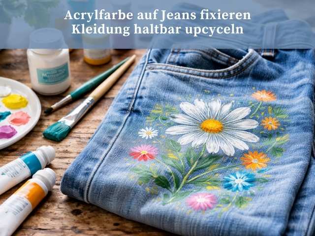 Acrylfarbe auf Jeans fixieren – Kleidung haltbar upcyceln
