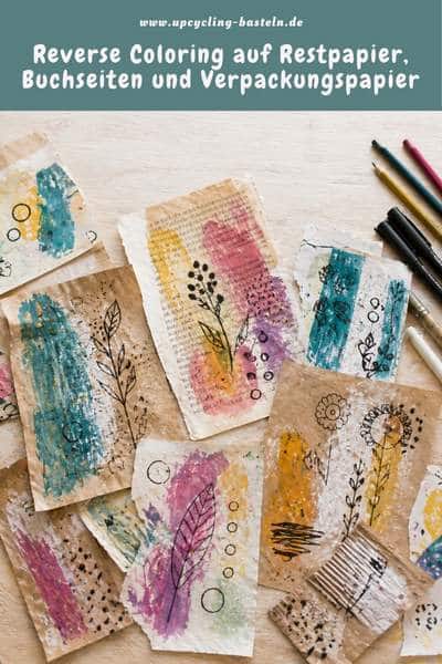Reverse Coloring auf Restpapier: Aus alten Papieren werden neue Ideen