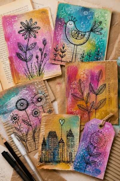 Reverse Coloring auf Restpapier: Aus alten Papieren werden neue Ideen