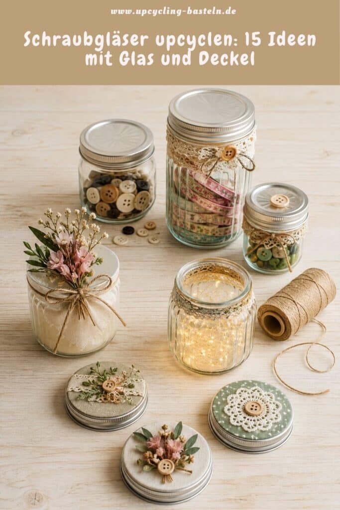 Schraubgläser upcyclen: 15 Ideen mit Glas und Deckel